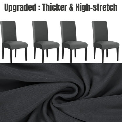 4Pc High Stretch Dining Chair Covers – Elastic Non-Slip Slipcovers, Removable Seat Protectors for Living Room, Kitchen & Wedding
