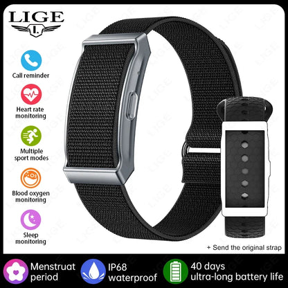 LIGE No-Screen Fitness Smart Bracelet - Sports Activity Tracker with Call Alerts, Heart Rate Monitor & IP68 Waterproof Design