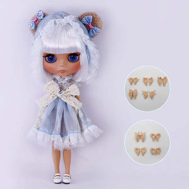 ICY DBS Blythe Doll – Tan Skin Matte Face with Eyebrows, 1/6 BJD Joint Body, Anime Christmas Gift