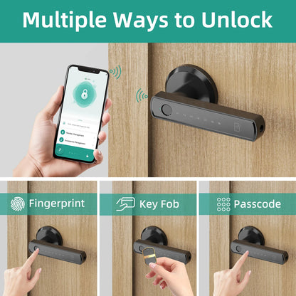Viladepot Smart Fingerprint Door Lock – App Control, Passcode, & Touchscreen Keypad for Electronic Security