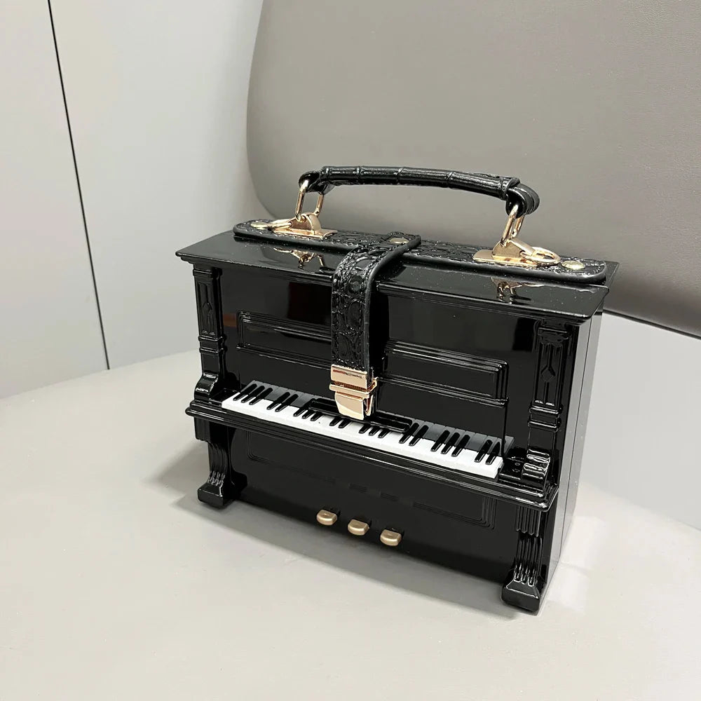 Luxury Designer Piano-Shaped Handmade Crossbody Shoulder Bag for Women – Elegant Purse, Messenger & Banquet Bag