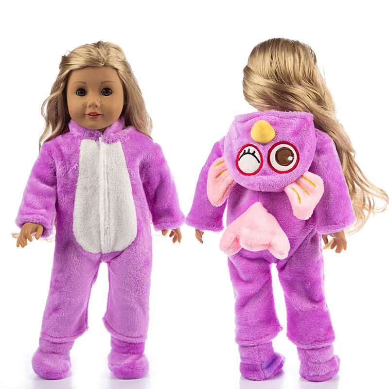 Animal Pajamas for 18-inch Dolls – Clothes & Accessories for American Girl & Our Generation Dolls