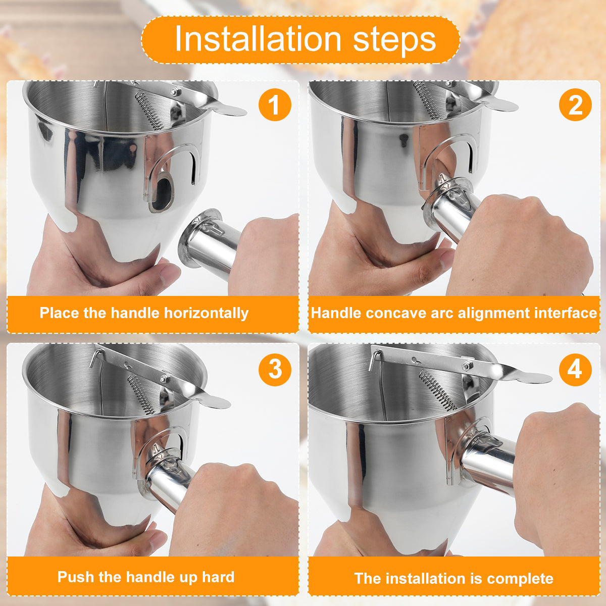 Stainless Steel Pancake Batter Dispenser with Stand – Multi-Caliber Funnel for Cupcakes & Baking Tools