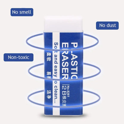 10PCS 2B White PVC Erasers – Soft, Mess-Free Cleaners for Students, Exam & Office Sketching