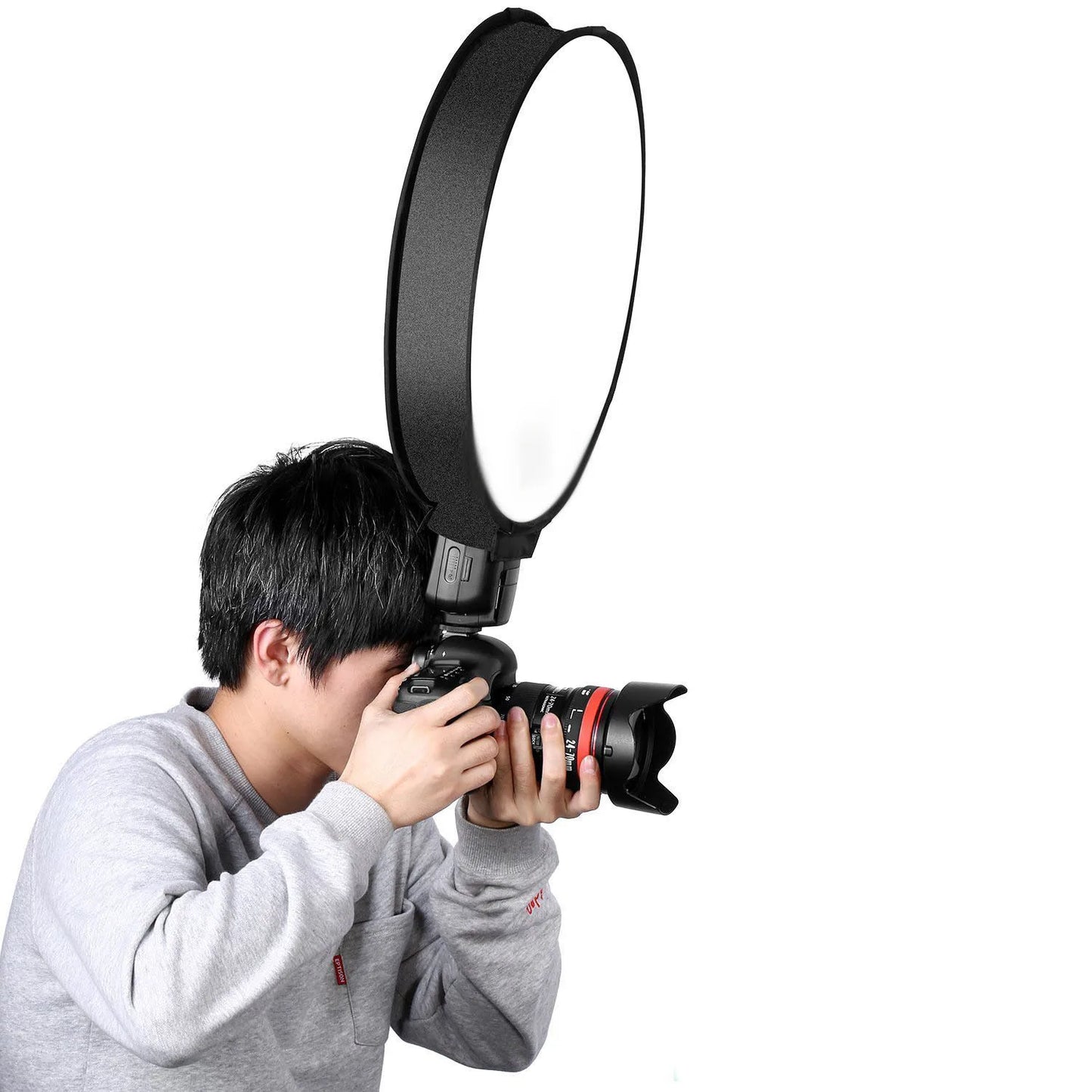 40cm Round Universal Portable Speedlight Softbox – On-Top Flash Diffuser for Camera Lighting