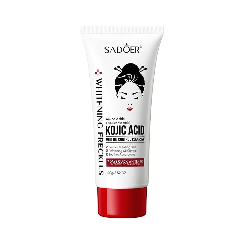 SADOER Kojic Acid Facial Cleanser – Moisturizing & Brightening Face Wash Foam for Skincare