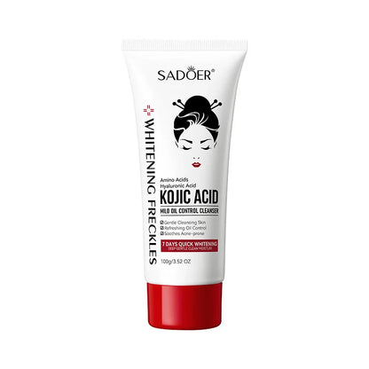 SADOER Kojic Acid Facial Cleanser – Moisturizing & Brightening Face Wash Foam for Skincare