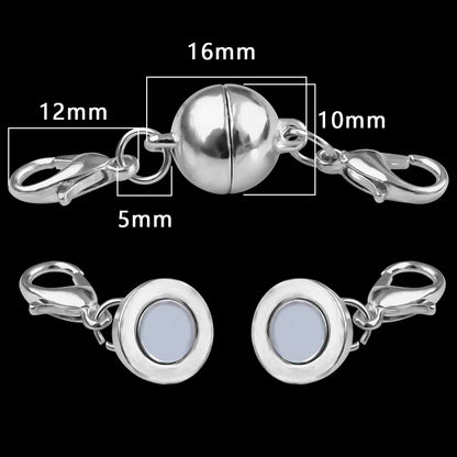 Magnetic Jewelry Clasp - Strong Metal End Connectors with Lobster Clasp for DIY Bracelets & Necklaces