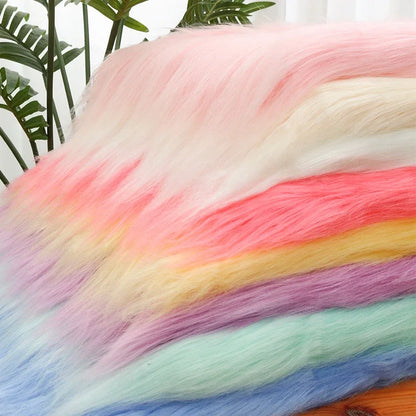 25x45cm Long Hair Faux Fur Fabric — DIY Animal Suit, Doll Hair, Beard Craft Material for Patchwork, Garment Sewing Accessories