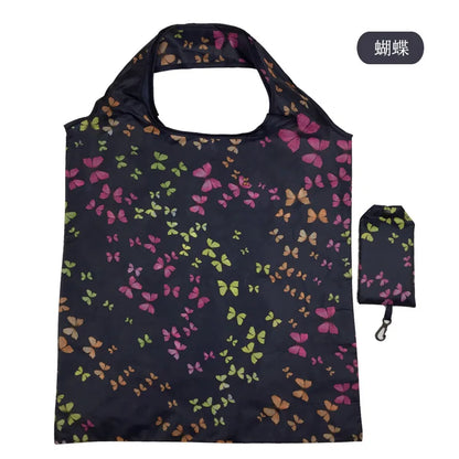 Large Nylon Shopping Bag for Women – Foldable, Eco-Friendly Reusable Tote, Grocery & Storage Handbag