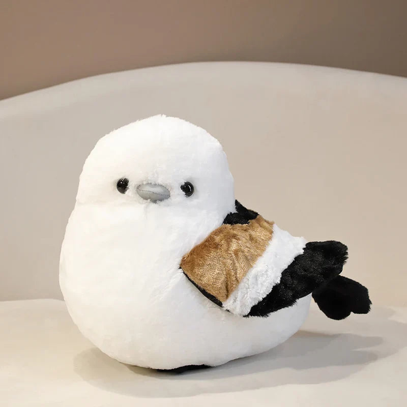 Cartoon Long-Tailed Tit Plush Toy – Cute Round Bird Stuffed Animal for Kids, Girls & Boys Gifts