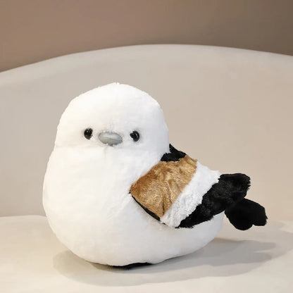 Cartoon Long-Tailed Tit Plush Toy – Cute Round Bird Stuffed Animal for Kids, Girls & Boys Gifts