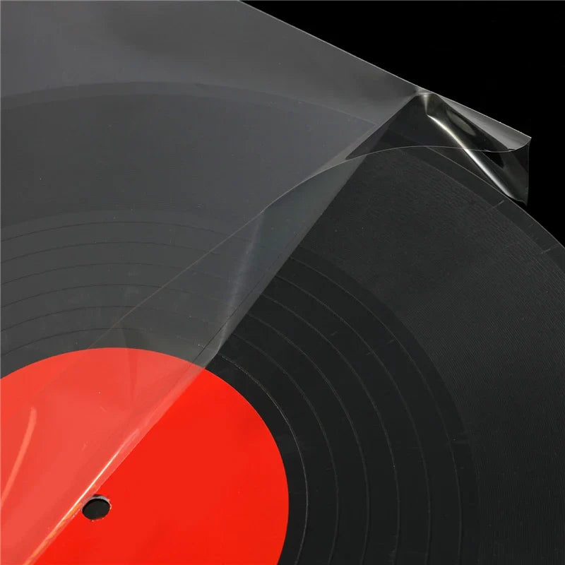 50PCS OPP Gel Recording Protective Sleeves – Self-Adhesive Vinyl Record Bags for Turntable, 32.3cm x 32cm