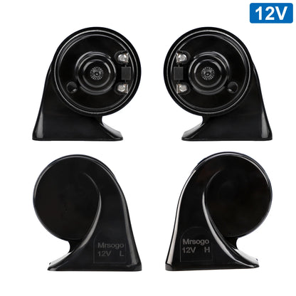 12V Universal Electronic Car Horn – 10 Sound Musical Siren Controller with Snail Trumpet, Automotive Alarm Accessory