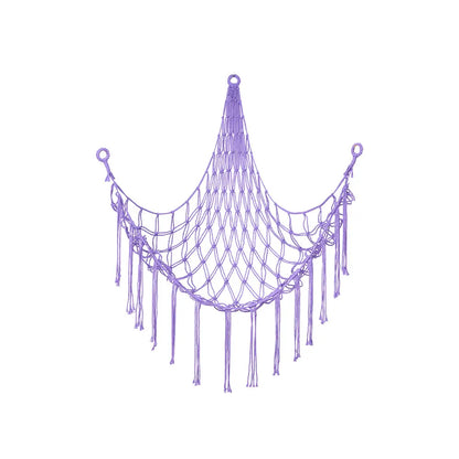 Kids Toy Hammock Wall Corner Hanging Storage Net – Woven Cotton Stuffed Animal Organizer