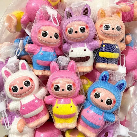 Labubu Blind Box Stress Relief Toy Slow Rebound Cartoon Doll Grip Training Gift for Kids
