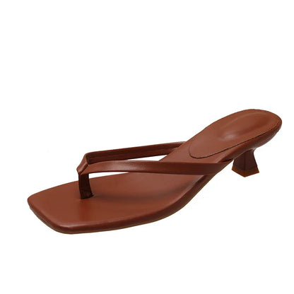 Women's Summer Clip Toe Comfort Slide Sandals – Casual Low Heel Street Style Slippers