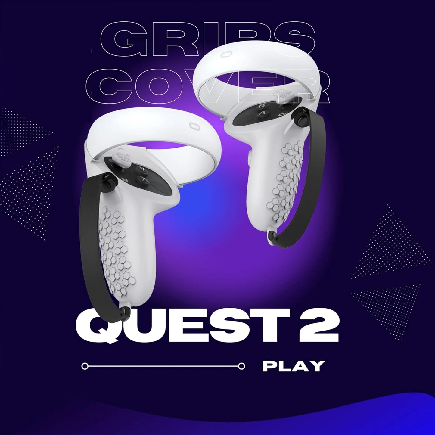 HUNDAI Oculus Quest 2 Silicone Controller Cover — Protective VR Touch Grip with Knuckle Strap