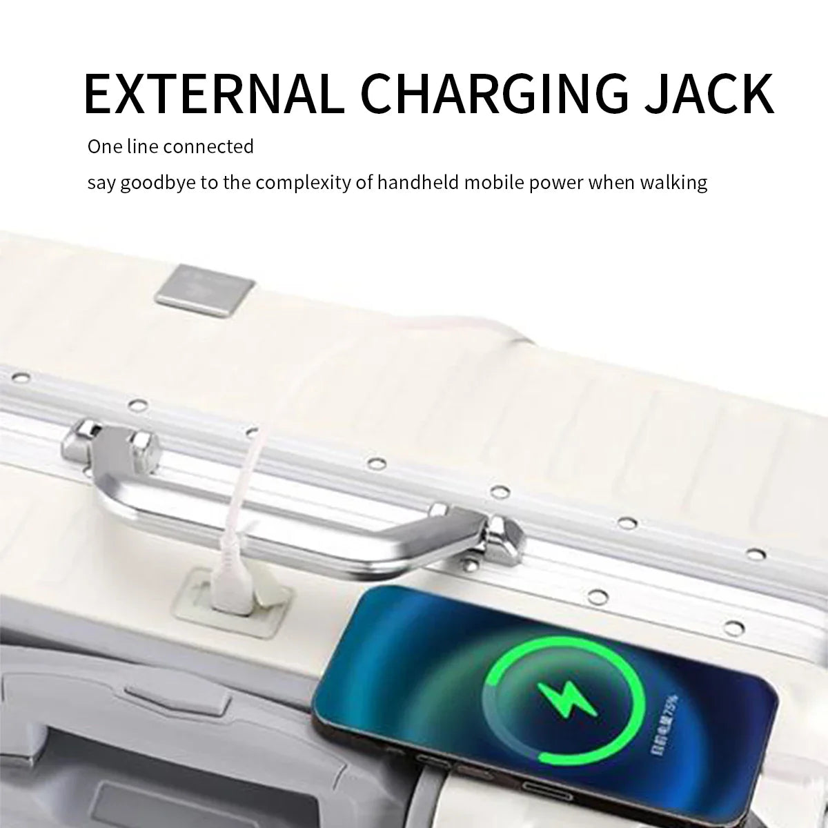 Aluminum Frame Rolling Luggage – 20/24/26/28 Inch Suitcase with USB Port, Combination Lock & Wheels