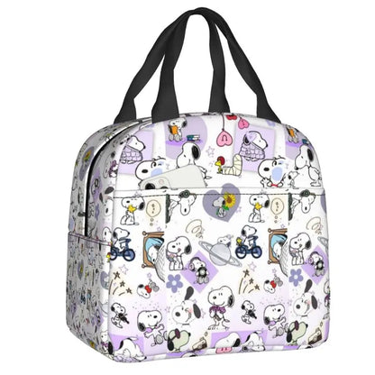 Custom Cute Snoopy Cartoon Insulated Lunch Tote Bag – Portable Thermal Cooler for Women, Work, School & Travel