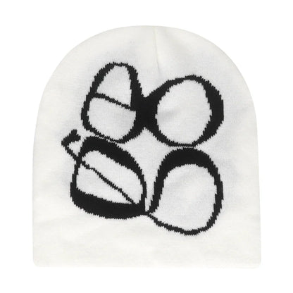 Y2K Letter Knitted Beanie Cap – Unisex Winter Autumn Warm Ski Skullcap, Hip Hop Streetwear Ear Cover Hat for Men & Women