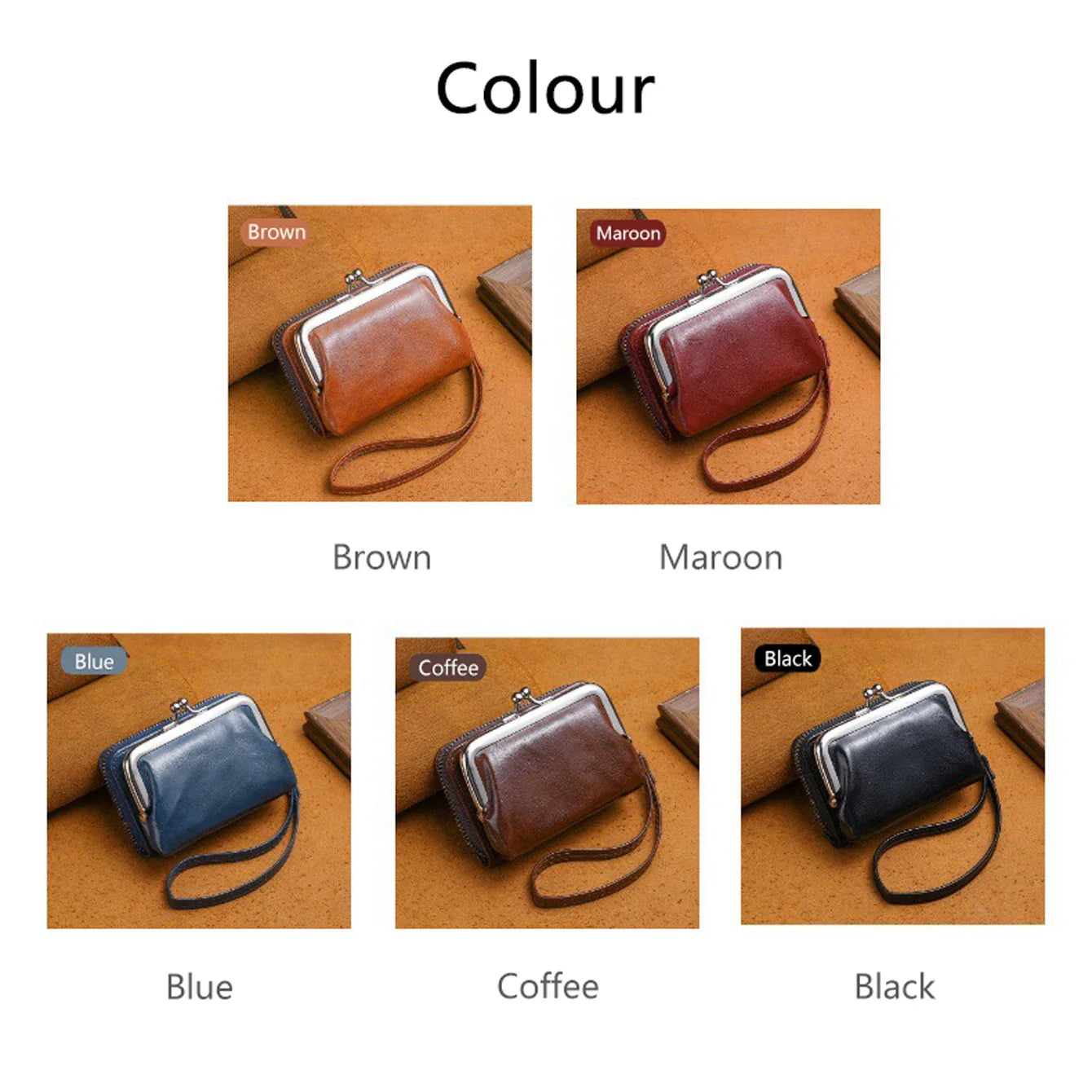 Women’s Fashion Minimalist Wrist Strap Wallet – Retro Short Zero Wallet with Large Capacity, Multi-Card Pockets & Money Clip