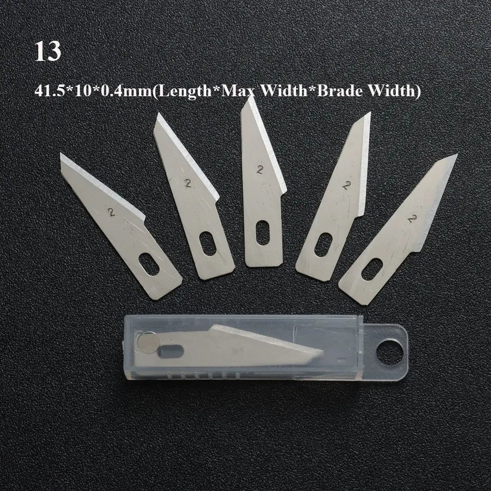 10pcs Non-Slip Metal Craft Knife Blades – Precision Engraving & Cutter Tools for PCB Repair & Mobile Phone Scalpel