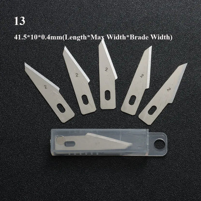 10pcs Non-Slip Metal Craft Knife Blades – Precision Engraving & Cutter Tools for PCB Repair & Mobile Phone Scalpel
