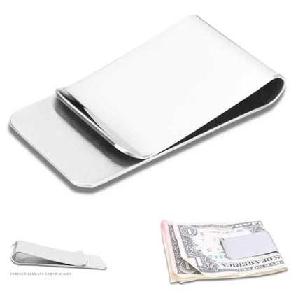 Metal Clip Slim Pocket Wallet - Stainless Steel Credit Card and Money Clip for Men, High-Quality Cash Clamp