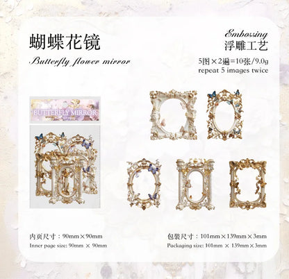 10 Pcs 3D Hollow Frame Card Paper for DIY Scrapbooking, Handmade Diary & Junk Journal Accessories