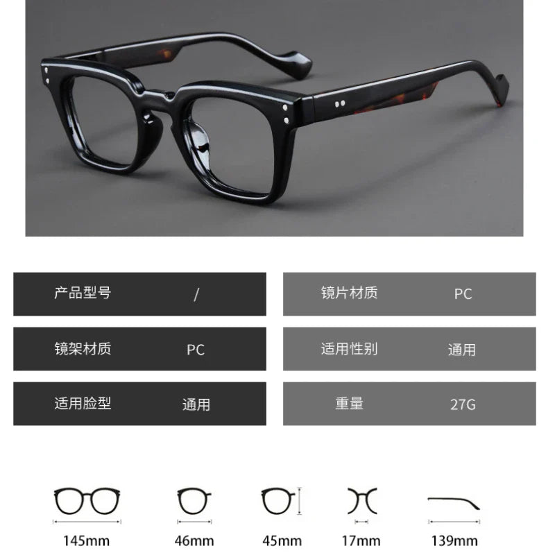 New Retro Square Frame Reading Glasses – High-Definition Printed Presbyopia Glasses for Men & Women