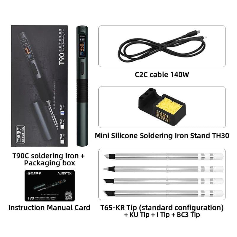 ALIENTEK T90 Soldering Iron – 140W High-Precision Temperature Control 80-450℃ Professional Repair Tool