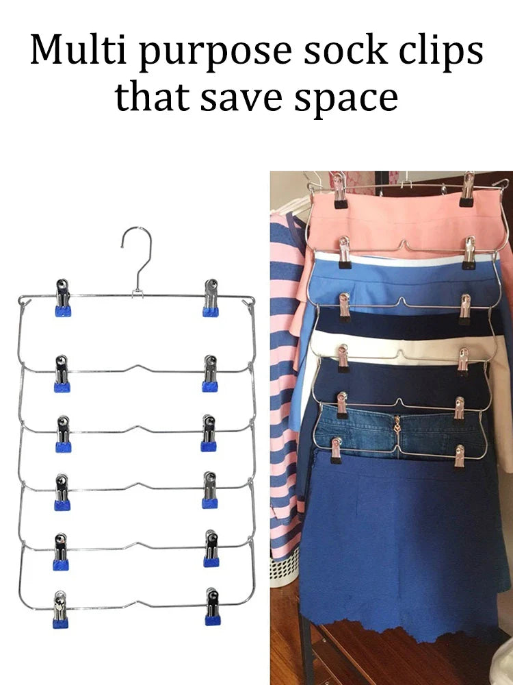 Multi-Functional Folding Multi-Layer Pants Rack – Anti-Slip Seamless Wardrobe Hanger for Home Storage