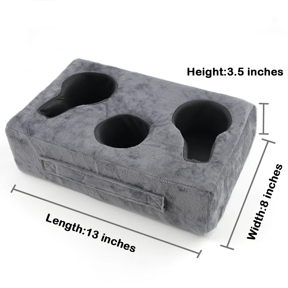 Sofa Cup Holder Pillow – Couch Arm Table Drink Caddy with Remote Holder for Sofa, Bed, RV & Car