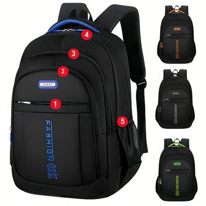 Reinforced Waterproof Large Capacity Bag - School Backpack for College Students, Casual Travel, and Computer Use