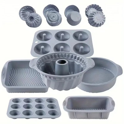 30 Piece Silicone Baking Set - Nonstick Muffin, Cupcake, and Toast Molds for Versatile Baking