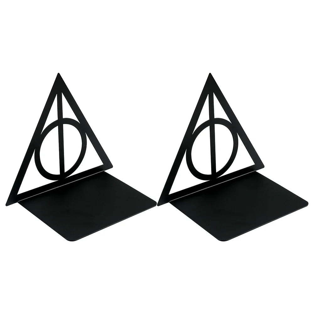 Triangle Metal Bookend – Heavy-Duty Iron Bookend for Desktop Organization, Home & Office Use