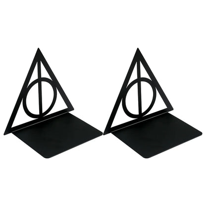 Triangle Metal Bookend – Heavy-Duty Iron Bookend for Desktop Organization, Home & Office Use