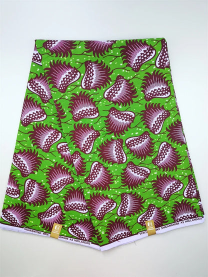 Guaranteed Original African Wax Fabric - 100% Cotton Real Ankara Print 6 Yards for Wedding Dresses & Sewing