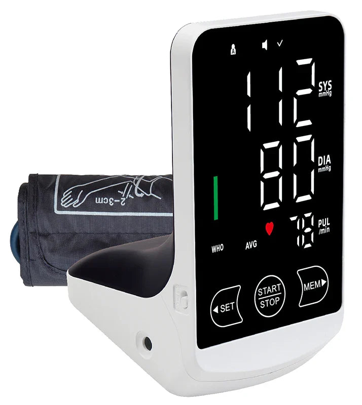Rechargeable Arm Blood Pressure Monitor – Digital Tensiometer with Large Display & English/Spanish Voice