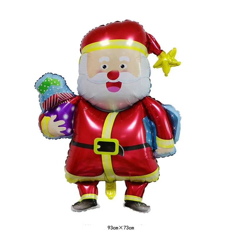 Merry Christmas Foil Balloon Set – Santa Snowman Christmas Tree Elk Cartoon Party Decorations Supplies