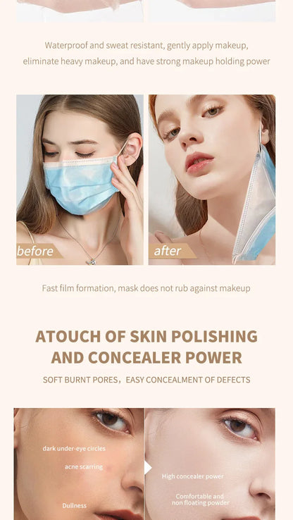 Color Changing Liquid Foundation – Concealer, Face Primer, Long-Lasting Moisturizing BB Cream Base Makeup for Women