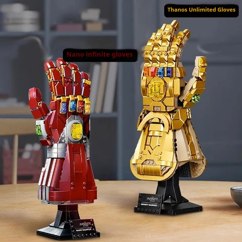 Marvel 32cm Iron Man Nano Gauntlet Building Blocks – Thanos Infinity Gloves DIY Puzzle Plastic Figure Toy