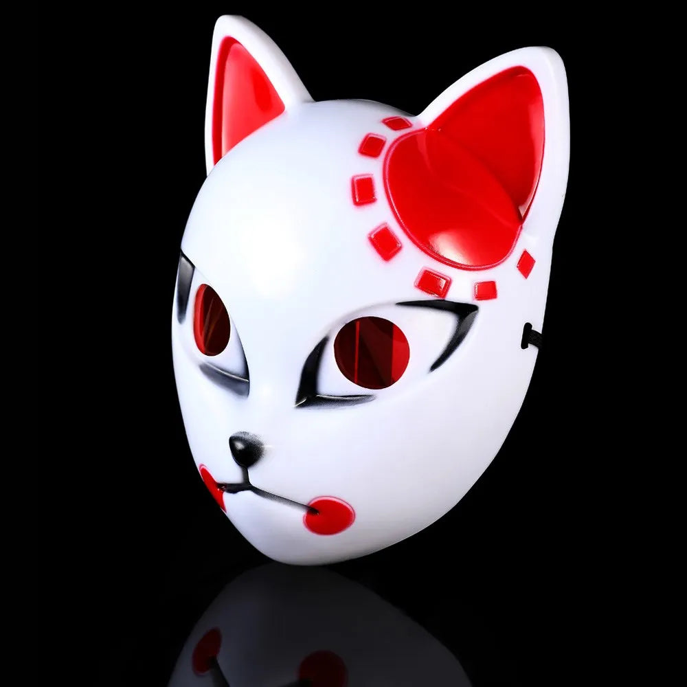 Anime Demon Cosplay Mask — Kimetsu No Yaiba Sabito & Makomo ABS Plastic, Deluxe Halloween Party Costume Props