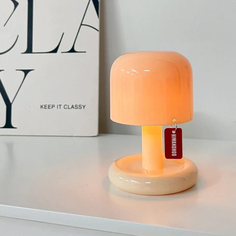 Cozy Ambiance Anywhere: Mini Desktop Sunset Night Lamp - Mushroom Style LED Night Light - USB Rechargeable - Perfect for Coffee Bars, Home Decor, and Bedroom Atmosphere