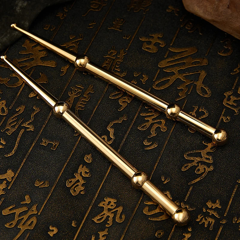 Brass Acupressure Pen – Ear Acupoint Massage Stick for Eyesight Improvement & Meridian Therapy