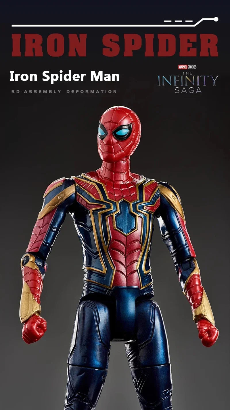 Marvel Iron Man Head Shaped Action Figure – Deformable Toy with Spider-Man Joints, Mobile Model Doll for Kids’ Educational Play