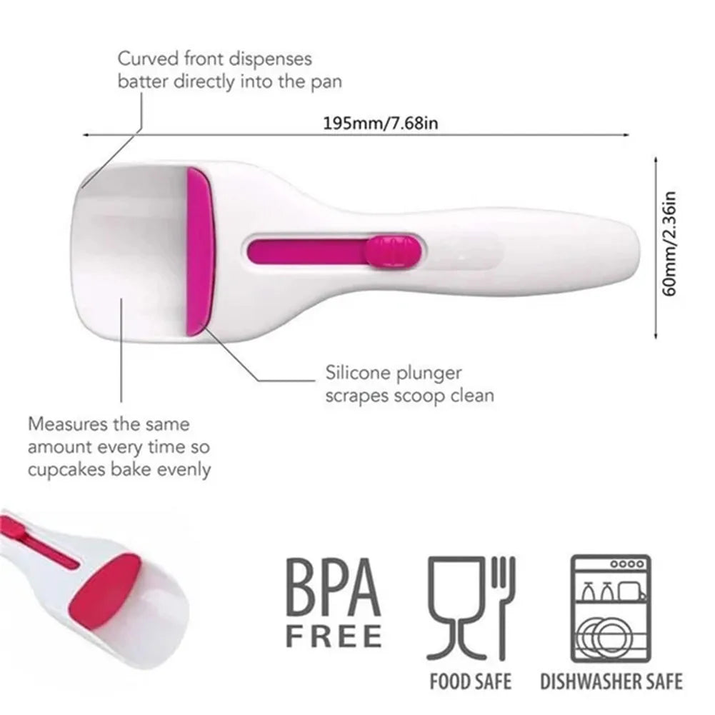 Manual Cake Batter Dispenser Scoop – Cupcake & Muffin Batter Pouring Tool for Precise Baking and Easy Mixing