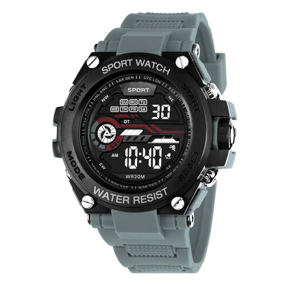 YIKAZE Men’s Waterproof Sports Watch — Multifunction LED Digital Military Watch with Alarm Clock