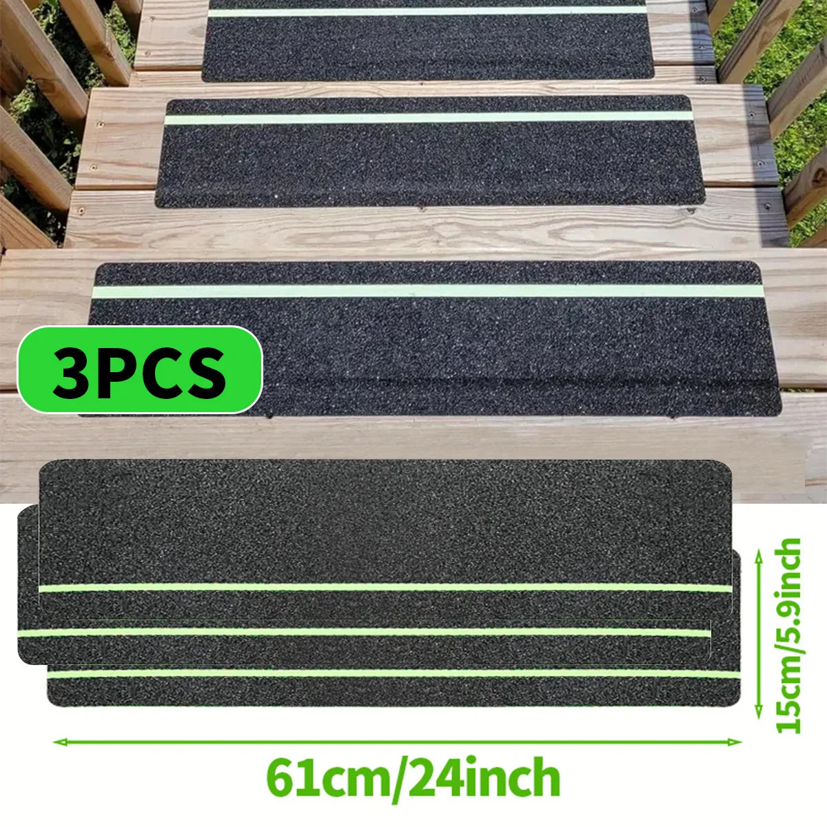 Glow in the Dark Anti-Slip Grip Tape Green Non-Skid Abrasive Adhesive Traction Tape for Stair Safety Treads & Steps